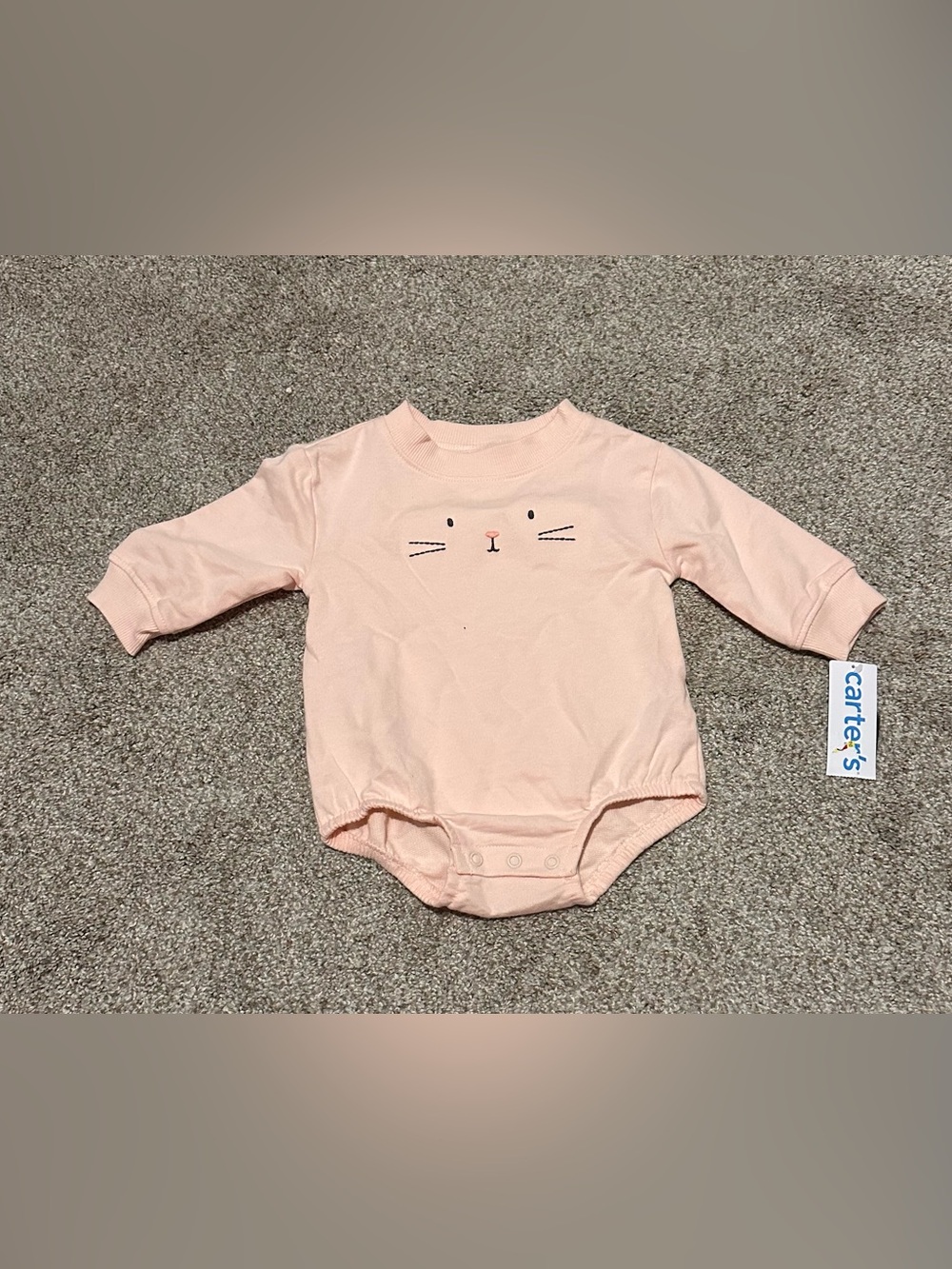 Carter's Light Pink Bodysuit with Cat Face